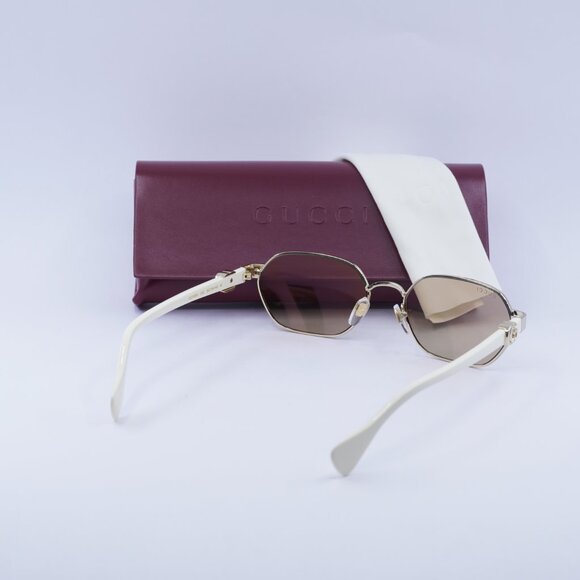 Gucci GG1593S 002 Oval Sunglasses - Endura Gold/Nude with Inner Flash - Picture 4 of 11